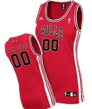 Women%27s Customized Chicago Bulls Red Jersey
